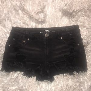 Almost Famous Black Mid-Rise Shorts
